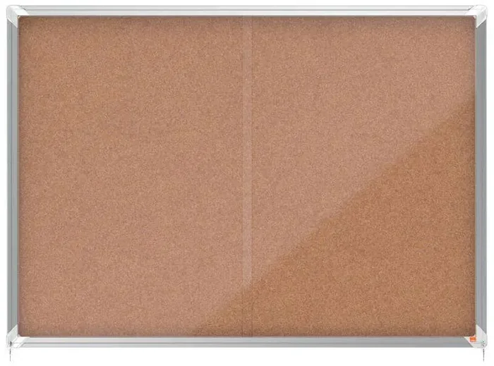 Nobo Vitrina Interior 18 Hojas A4 Corcho Puerta Deslizante – Superficie Autorregenerable – Aluminio – Color Natural