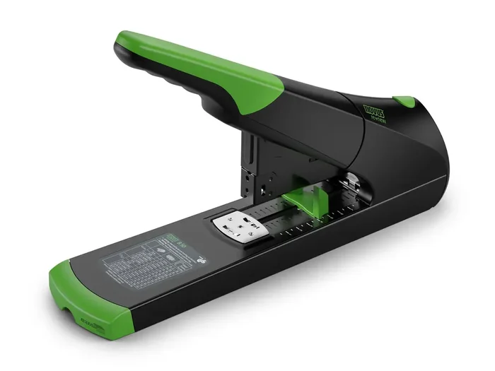 Novus B 50 re+new Grapadora de Gruesos – Fabricada con Plastico Reciclado – Hasta 140 Hojas – Grapado Cerrado con Sistema Bypass