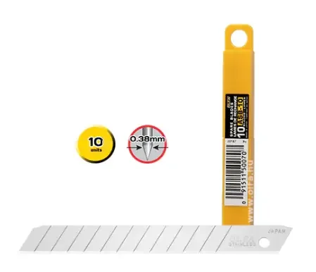 Olfa Pack de 10 Cuchillas de Respuesto para Cutters Olfa – 12 Segmentos – Ancho 9mm
