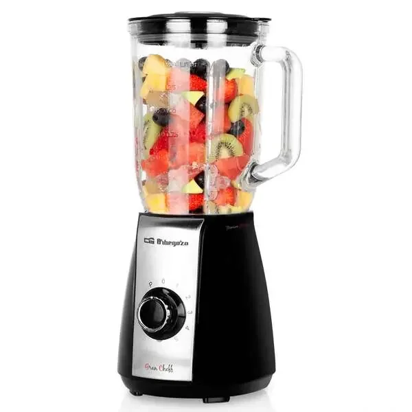 Orbegozo BV 6575 Batidora de Vaso Acero Inoxidable – Potente Motor 600W – Jarra de Cristal 15L – Cuchillas de Titanio – 5 Velocidades + Pulse – Seguridad en su Uso