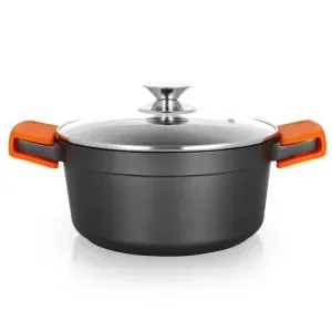 ORBEGOZO CDH 3024 – CACEROLA DE ALUMINIO FUNDIDO PARA GUISOS DE LA ABUELA INDEFORMABLE – 4.5 L – ASAS DE SILICONA – ANTIADHERENTE – APTA PARA TODO TIPO DE FUEGOS SEGURA Y PRACTICA