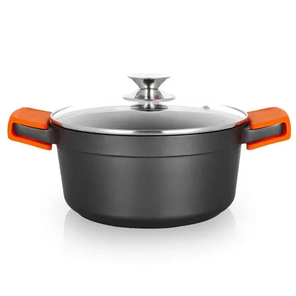 Orbegozo CDH 3024 – Cacerola de Aluminio Fundido para Guisos de la Abuela Indeformable – 4.5 L – Asas de Silicona – Antiadherente – Apta para Todo Tipo de Fuegos Segura y Practica
