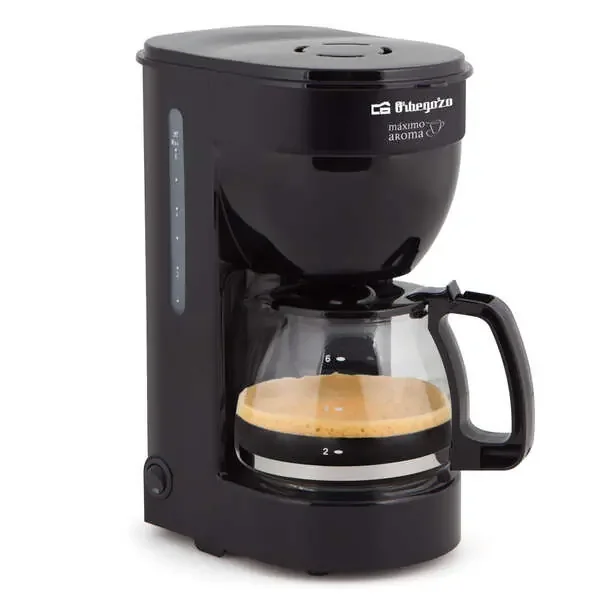 Orbegozo CG 4014 Cafetera de Goteo Negra – Disfruta de 6 Tazas de Cafe Caliente con Rapidez y Comodidad – Filtro Permanente – Jarra de Cristal – Proteccion Anti Goteo y Desconexion Automatica