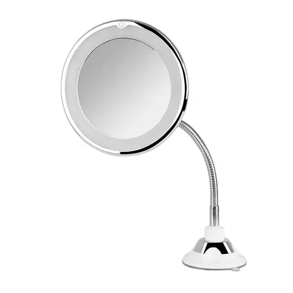 Orbegozo ESP 1020 Espejo Cosmetico con Luz LED – Aumento 10X – Brazo Extensible 29cm – Orientacion 360º – Ventosa Ajustable – Diametro 17 cm