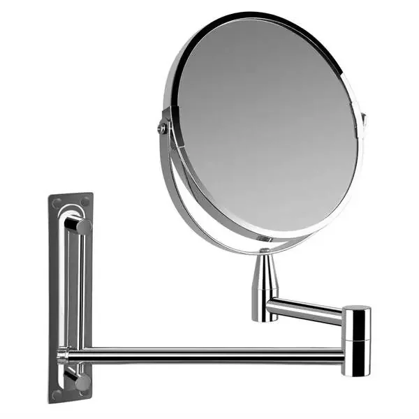 Orbegozo ESP 4000 Espejo Cosmetico Extensible – Doble Cara con Aumento X5 – Acabado Cromado – Soporte de Pared Incluido – Ø 17cm de Diametro