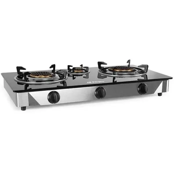 Orbegozo FO 3520 Hornillo a Gas Elegance – Encendido Piezoelectrico – 2 Quemadores de Triple Corona – Seguridad FFD – Acero Inoxidable y Cristal Templado – para Gas Butano y Propano