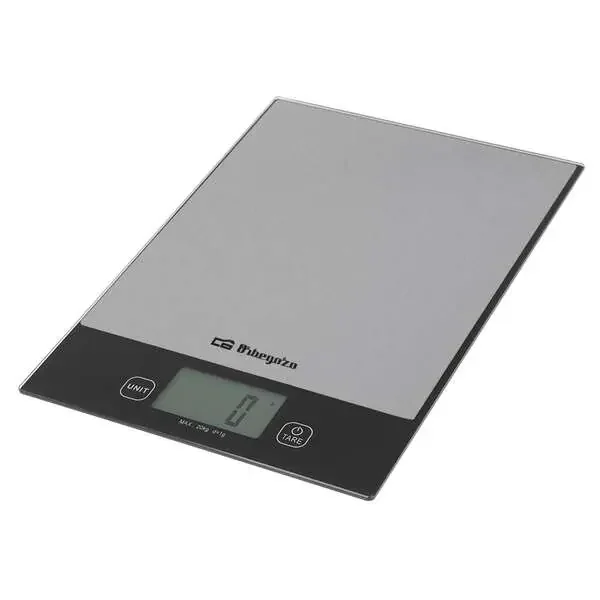Orbegozo PC 2026 Bascula de Cocina Digital – Precision y Control en tus Recetas – Superficie de Cristal Templado – Pantalla LCD – Capacidad Maxima 20kg – Diseño Moderno y Resistente