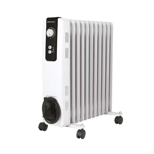 Orbegozo RH-2500 Radiador de Aceite Compacto y Potente – Potencia de 2500W – Elementos de Alta Inercia Termica – Termostato Regulable – Seguro y Silencioso