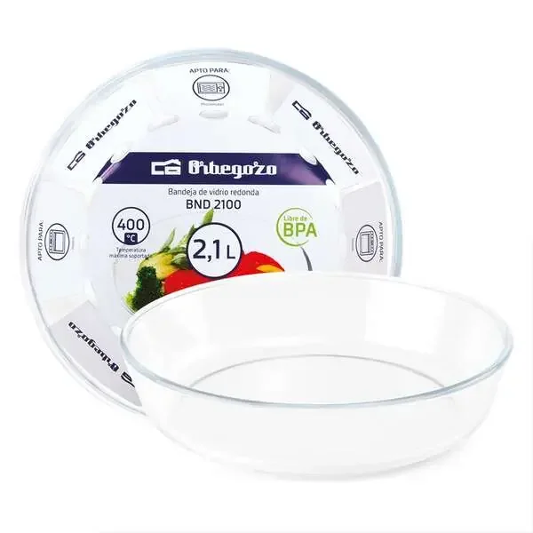 Orbegozo Serie BND Bandejas de Vidrio – 2.1L – Versatilidad y Resistencia en tu – Aptas para Horno y Microondas Facil Limpieza y Durabilidad (4 uds)