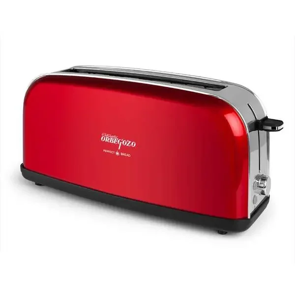 Orbegozo TOV 6200 Tostadora Vintage Ranura Larga – Acero Inoxidable – 6 Niveles de Tostado – Descongelacion y Recalentamiento – Compacta y Practica