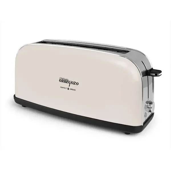 Orbegozo TOV 6210 Tostadora Vintage – Ranura Larga – Carcasa Acero Inoxidable – 6 Niveles de Tostado – Descongelado y Recalentamiento – Tamaño Compacto