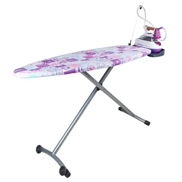 Orbegozo TP 5000 Tabla de Planchar Plegable con Reposa Planchas y Funda de Algodon – Rejilla de Acero Resistente – Altura Ajustable hasta 93cm – Ruedas para Facil Movilidad