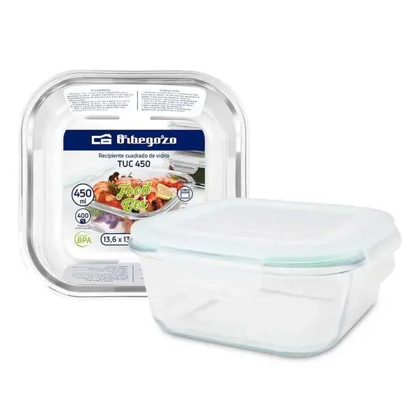 Orbegozo TUC Serie – Recipientes de Vidrio Cuadrados – Conserva – Cocina y Congela tus Alimentos con Resistencia y Durabilidad – Capacidad 0.45L / 0.75L / 1.5L – Apto para Horno y Microondas
