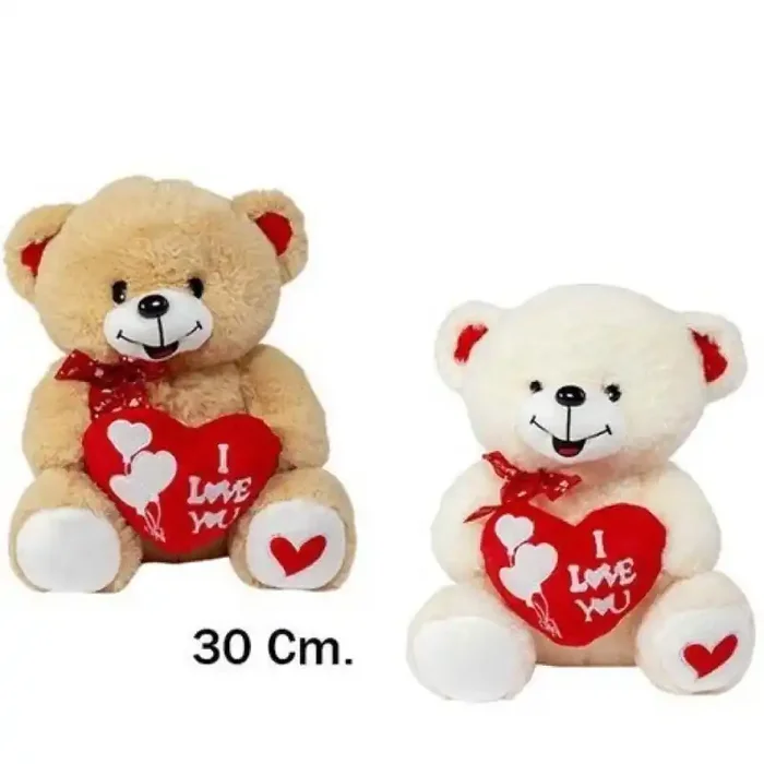 Oso de peluche con corazón I LOVE YOU 30cm color surtido San Valentín