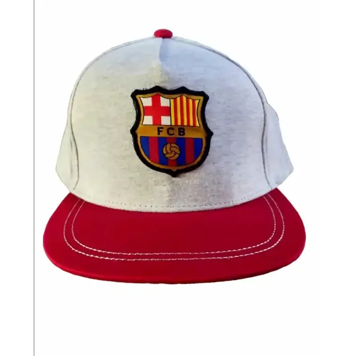 OUTLET Gorra Fútbol Club Barcelona junior gris con visera plana talla 52/54 producto oficial