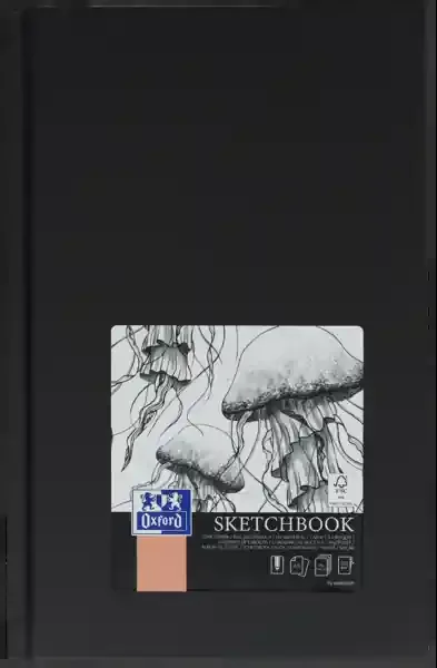 Oxford Artbooks A5 Tapa Extradura Cuaderno Cosido Esbozo – Tamaño A5 – Tapa Dura – Cuaderno Cosido – 96 Hojas de 100gr – Color Negro (5 uds)