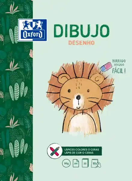 Oxford Dibujo Infantil/Ocio – Bloc Encolado A4 – Tapa Blanda/Contratapa Rigida – 20 Hojas 90gr (5 uds)