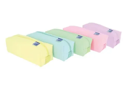 Oxford Kangoo Live & Go Estuche Cuadrado Grande – Material Esponjoso – Goma Elastica para unirlo al Cuaderno – Colores Surtidos Pastel (5 uds)