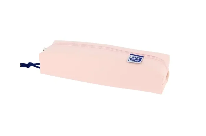 Oxford Live & Go Estuche Rectangular Mediano – Material Acolchado – Goma Elastica para unirlo al Cuaderno – Color Rosa