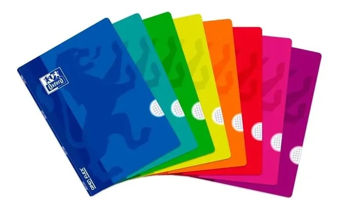 Oxford Openflex Libreta Grapada Formato A4 Cuadriculado 4x4mm – 48 Hojas con Margen – Tapa de Plastico – Colores Surtidos (10 uds)