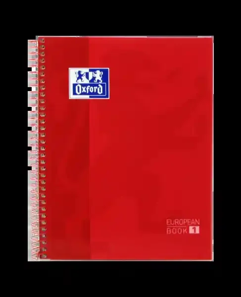 Oxford School Classic A5+ Europeanbook – Tapa Extradura – Cuadricula 5×5 – 80 Hojas – Color Rojo (5 uds)