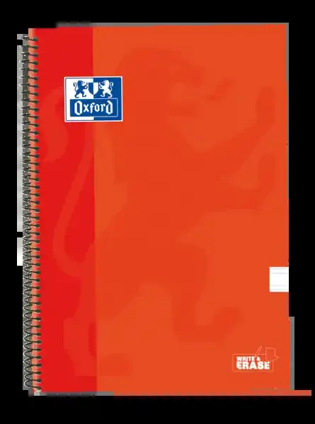 Oxford School Classic Cuaderno Espiral Tapa Extradura Write&Erase – Pauta 3.5mm con Margen – 80 Hojas – Color Naranja (5 uds)