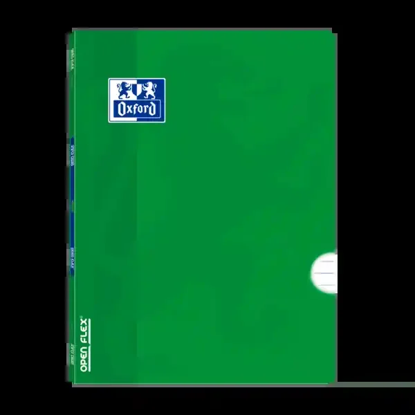 Oxford School Classic Openflex A4 Libreta Grapada – Tapa de Plastico Resistente – 1 Linea con Margen – 48 Hojas de Papel de Calidad – Color Verde (10 uds)