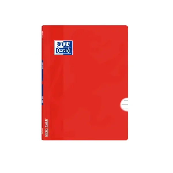 Oxford School Classic Openflex A5+ Libreta Grapada – Tapa de Plastico Resistente – 1 Linea con Margen – 48 Hojas de Papel de Alta Calidad – Color Rojo (10 uds)