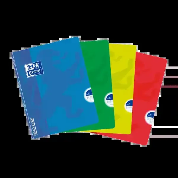 Oxford School Classic Openflex A5 Libreta Grapada – Tapa de Plastico Resistente – 1 Linea con 2 Margenes – 48 Hojas – Colores Surtidos (10 uds)