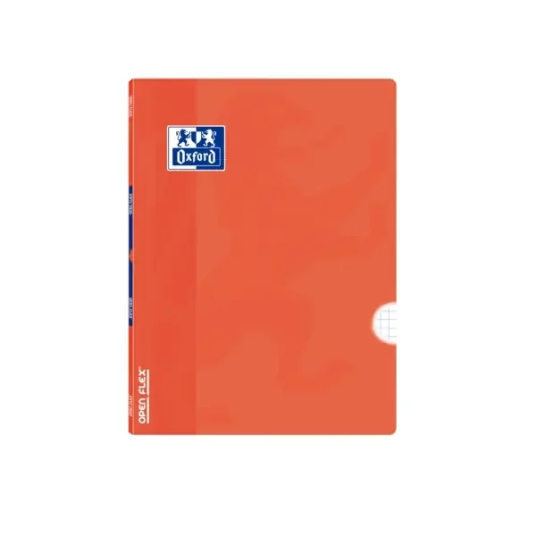Oxford School Classic Openflex A5+ Libreta Grapada – Tapa de Plastico Resistente – 48 Hojas con Margen – Cuadricula 4×4 – Color Naranja (10 uds)