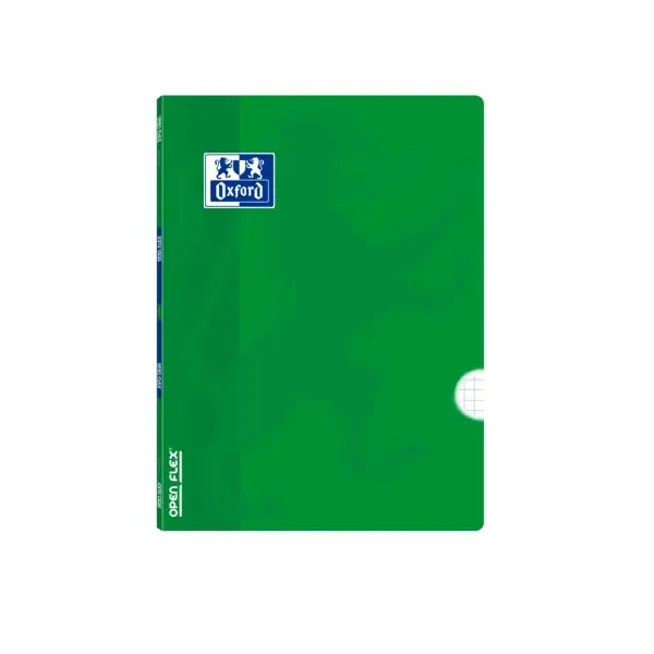 Oxford School Classic Openflex A5+ Libreta Grapada – Tapa de Plastico Resistente – 48 Hojas con Margen 4×4 – Color Verde – Ideal para Estudiantes (10 uds)