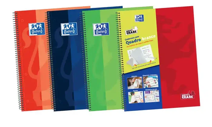 Oxford School Classic Write&Erase A4+ Europeanbook – Tapa Extradura – 1 Linea 2M – 100 Hojas – Colores Surtidos (5 uds)