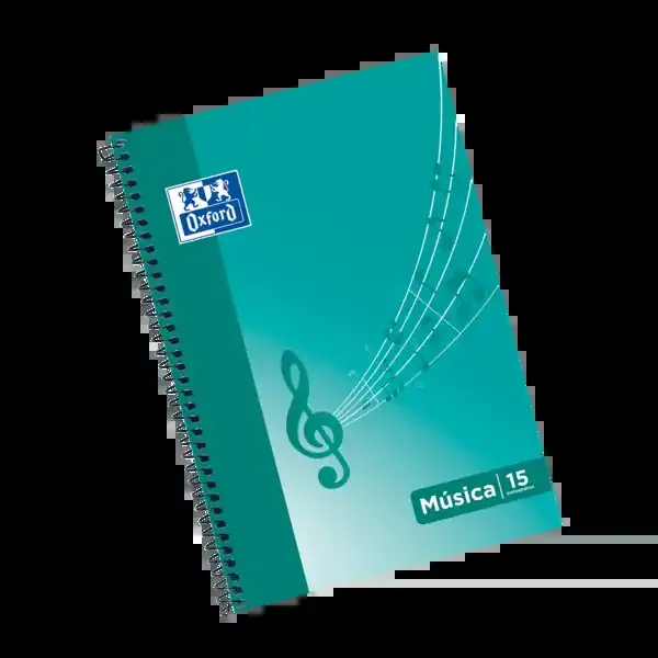 Oxford School Musica Fº Cuaderno Espiral – Tapa Blanda – 15 Pentagramas – Interlineado de 2mm – 20 Hojas – Ilustracion en Tapa (10 uds)