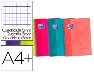 OXFORD SCHOOL TOUCH A4+ EUROPEANBOOK – TAPA EXTRADURA RESISTENTE – 120 HOJAS DE COLORES VIVOS – CUADRICULA 5X5