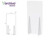 Pantalla de proteccion Archivo 2000 de pie metacrilato transparente 750×1400 mm 42539M CS TP