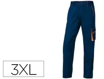 Pantalon De Trabajo Deltaplus Cintura Ajustable 5 Bolsillos Color Azul Naranja Talla M6panbm3x