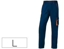 Pantalon De Trabajo Deltaplus Cintura Ajustable 5 Bolsillos Color Azul Naranja Talla M6panbmgt