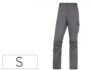 PANTALON DE TRABAJO DELTAPLUS CINTURA ELASTICA 5 BOLSILLOS COLOR GRIS / NEGRO TALLA S