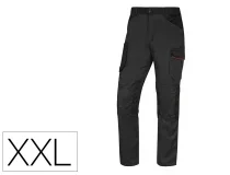 Pantalon de trabajo Deltaplus con cintura elastica 7 bolsillos color grisrojo talla M2PA3STRGRXX