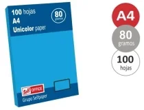 Papel Color Liderpapel A4 80gr Azul Turquesa Paquete De 100 Hojas 53163