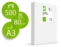 Papel color Qconnect Din A3 80gr naranja neon paquete de 500 hojas KF18017