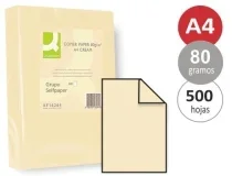 Papel Color Qconnect Din A4 80gr Crema Paquete De 500 Hojas Kf16264
