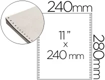Papel continuo 11″x240 blanco, 1 tanto, 1 hoja, 2500 hojas Fabrisa 15377