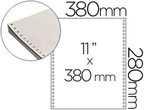 Papel Continuo 380×11 Blanco Caja De 2500 Hojas Fabrisa Rz04