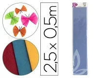 Papel Crespon Liderpapel 50 Cm X 2.5m 34g M2 Celeste 24273 , Azul