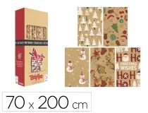 Papel de regalo Basika kraft navidad rollo ancho 70 cm longitud 2 01019007