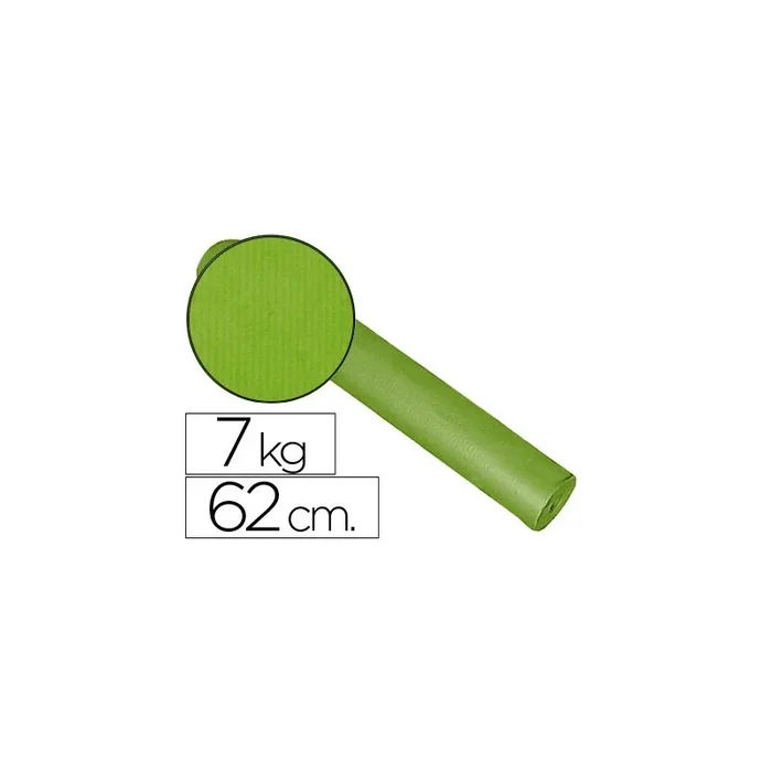 Papel de regalo kraft liso bobina ancho 62 cm peso 7 kg gramaje 60 gr color pistacho