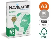 Papel Fotocopiadora Navigator Din A3 80 Gramos Papel Multiuso Inkjet Y Laser Nav80a3 , Blanco