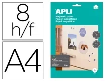 Papel Magnetico Apli Blanco Din A4 Para Impresoras Inkjet Paquete De 8 10245