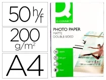 Papel Qconnect foto mate doble cara Din A4 para fotocopias e impresoras KF11225 , blanco
